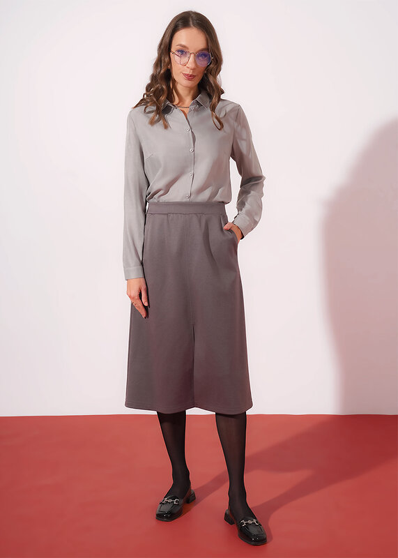 CLEVER Блузка 579147 263260/196шп серый