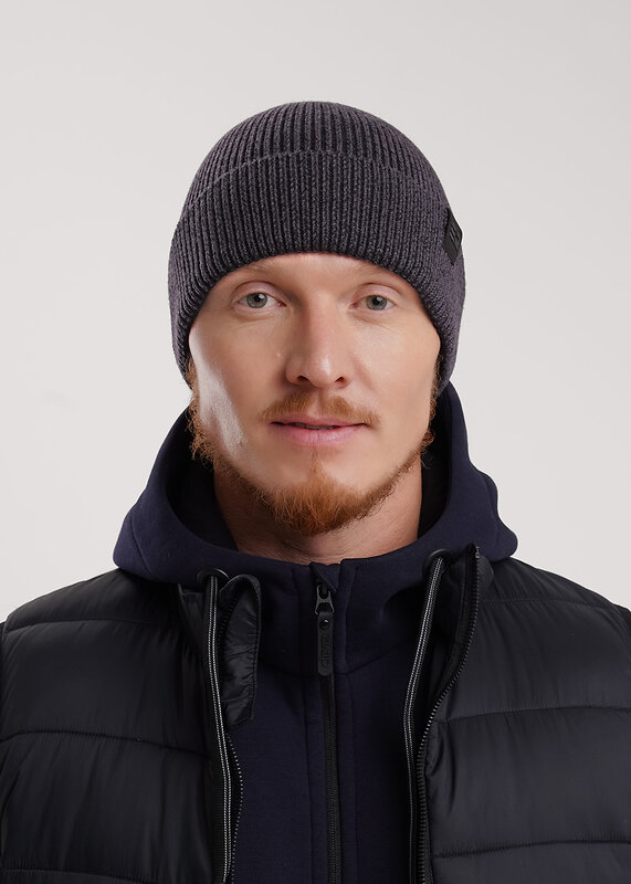 CLEVER Шапка 579151 564630вн т.серый/чёрный