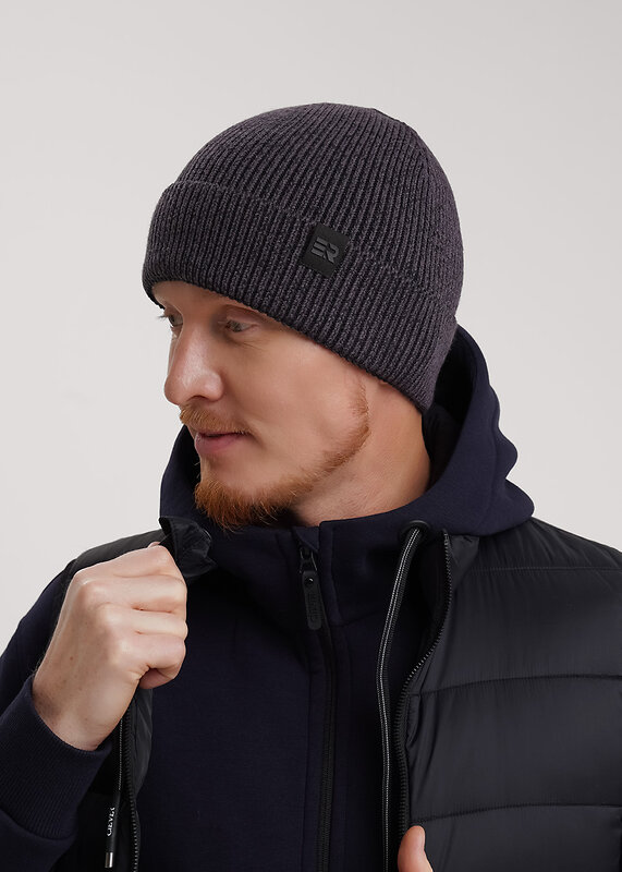 CLEVER Шапка 579151 564630вн т.серый/чёрный