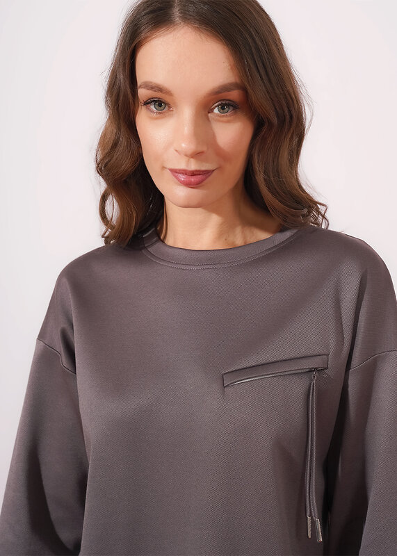 CLEVER Джемпер 579165 267098/196д кофейный/т.серый