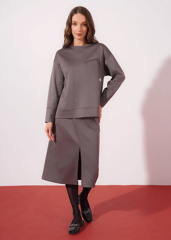 CLEVER Джемпер 579165 267098/196д кофейный/т.серый