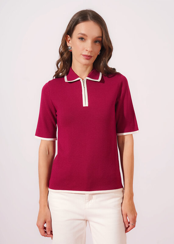 CLEVER Джемпер 579238 264634/196вп т.малиновый