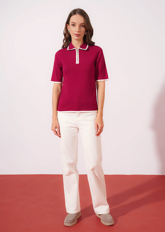 CLEVER Джемпер 579238 264634/196вп т.малиновый