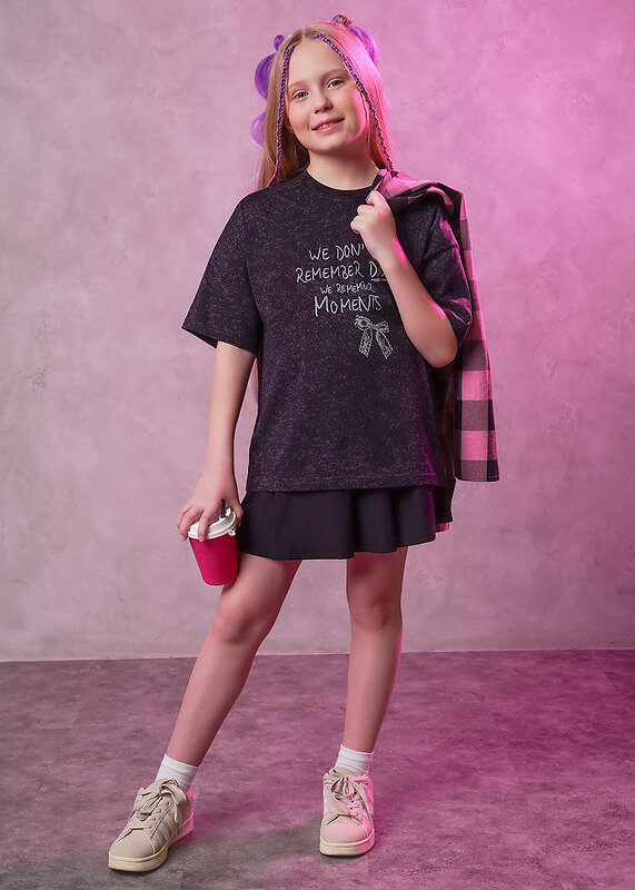 CLEVER Футболка 579263 866885/11кдн_п т.серый/чёрный