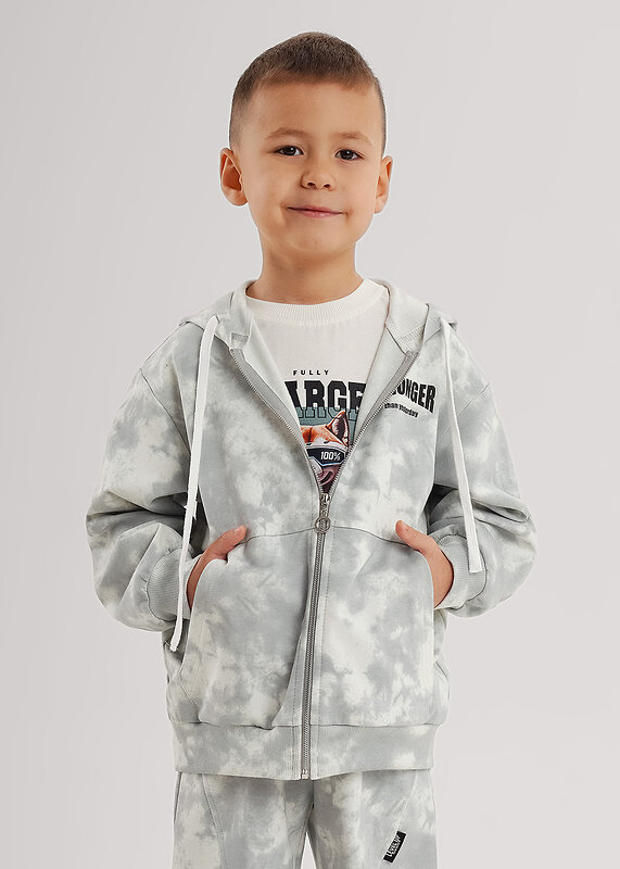 CLEVER Куртка 579301 867304/10ун_п1 св.серый/серый