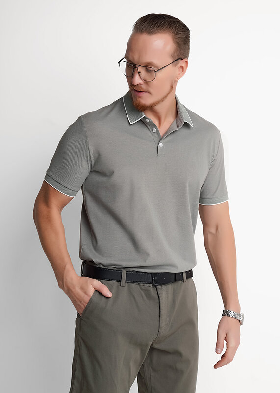 CLEVER Джемпер 579308 662667зэ хаки/св.серый