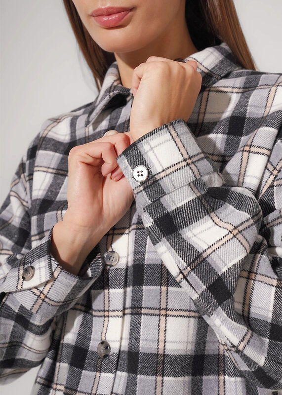 CLEVER Блузка 579318 363265ппн т.серый/молочный