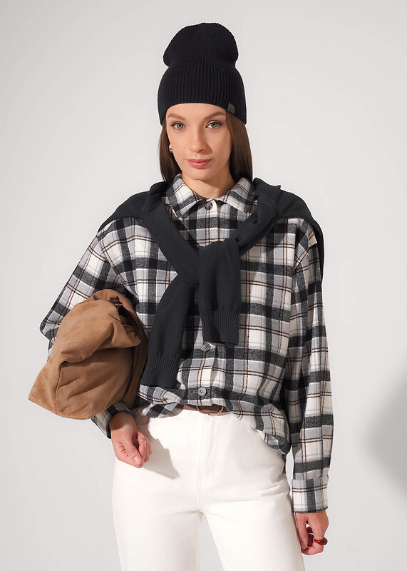 CLEVER Блузка 579318 363265ппн т.серый/молочный