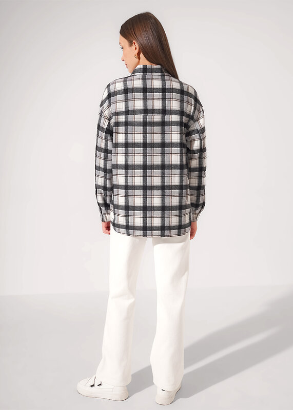 CLEVER Блузка 579318 363265ппн т.серый/молочный