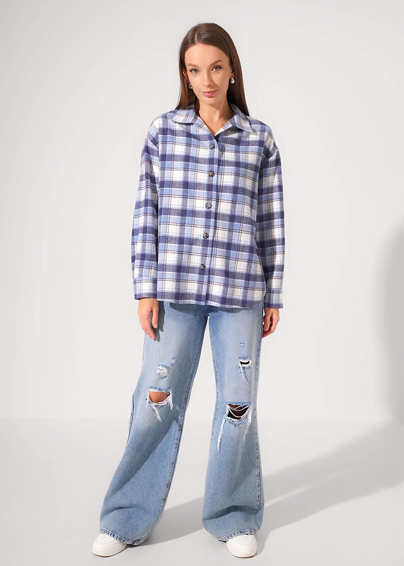 CLEVER Блузка 579319 363265ппн т.голубой/молочный