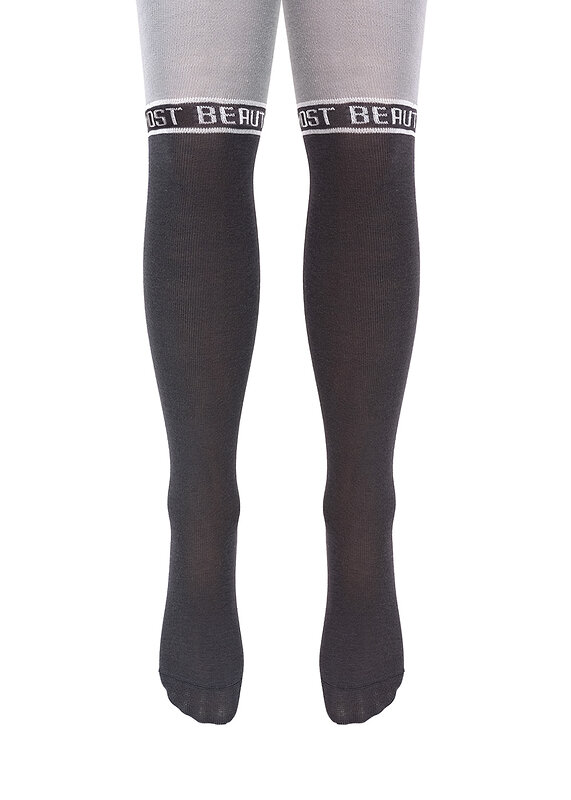 CLEVER Колготки 579436 КД1303 92-110 св.серый/т.серый