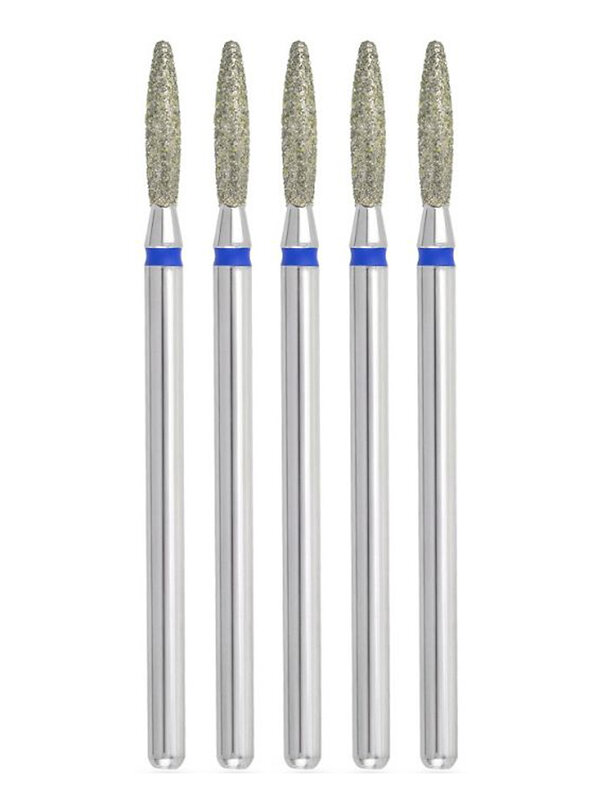 MANITA Фреза алмазная пламя тупое для аппаратного маникюра 866.104.244.100.021 ФАПЗ-2.1-10С, синяя насечка, ø 2,1 мм, 5 шт. 579762 28368 