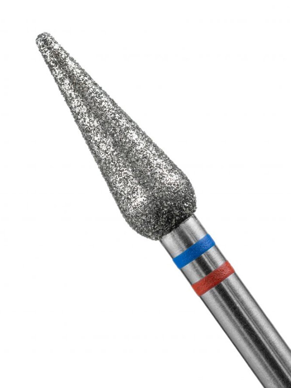 MANITA Фреза алмазная капля большая для аппаратного маникюра 866.104.260.120.040 ФАК-4.0 12 М-С, сине-красная насечка, ø 4,0 мм, 5 шт. 579765 28370 