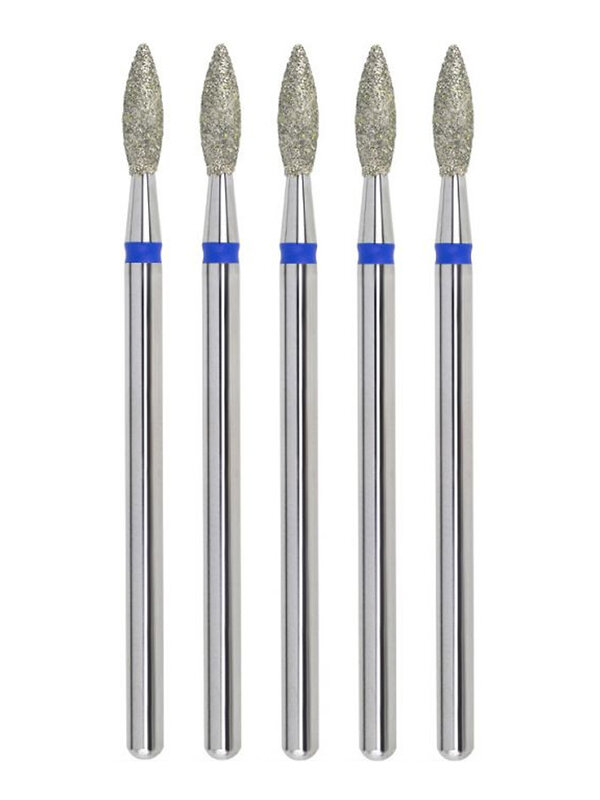 MANITA Фреза алмазная пламя острое для аппаратного маникюра 866.104.243.080.025 ФАП 2.5-8С, синяя насечка, ø 2,5 мм, 5 шт. 579768 28364 