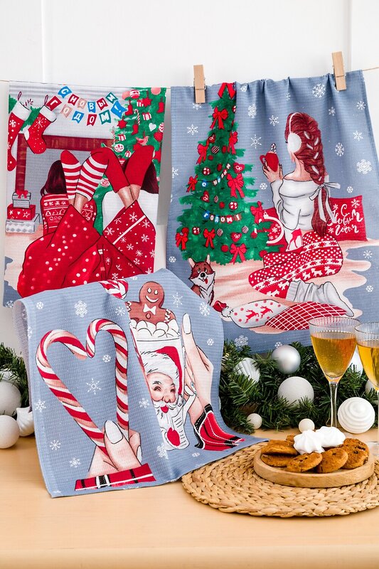 Натали Полотенце 579802 Полотенце вафельное Тепло в каждом мгновении серый