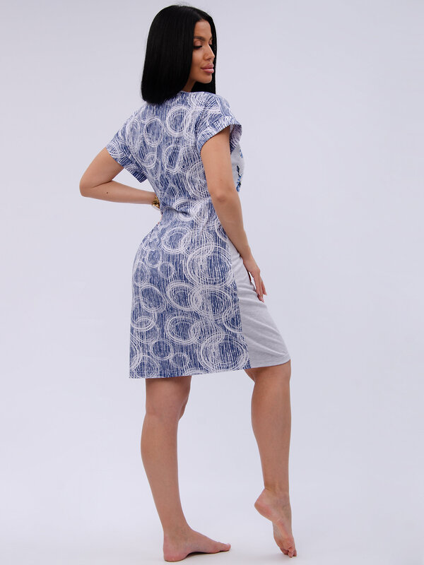 Malina Сорочка 579808 1844 светло-серый меланж/синий