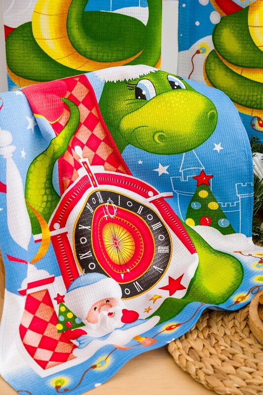 Натали Полотенце 579930 Полотенце кухонное Мечты в новогоднюю ночь сине-серый