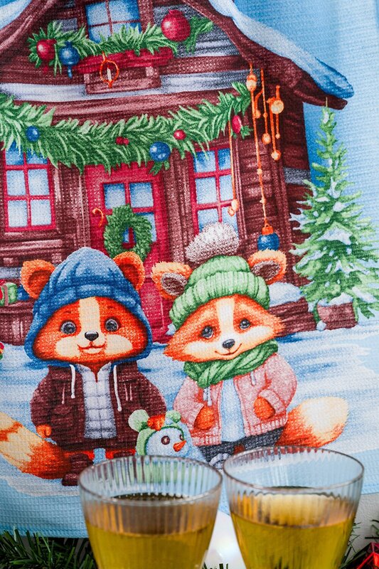 Натали Полотенце 579931 Набор полотенец Любимые сказки Деда Мороза гол,корич,бел