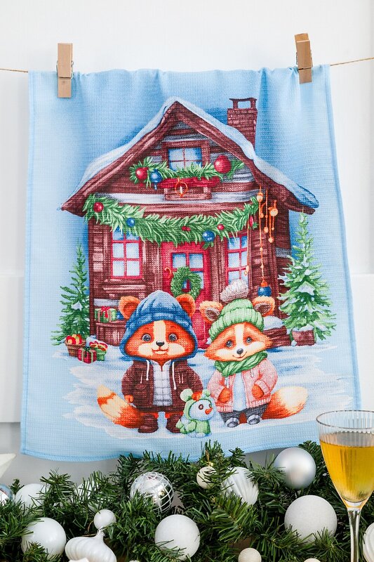 Натали Полотенце 579931 Набор полотенец Любимые сказки Деда Мороза гол,корич,бел