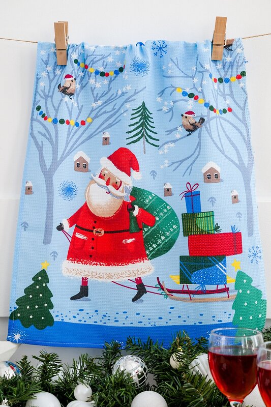 Натали Полотенце 579934 Набор кухонных полотенец Зимний день голубой/синий