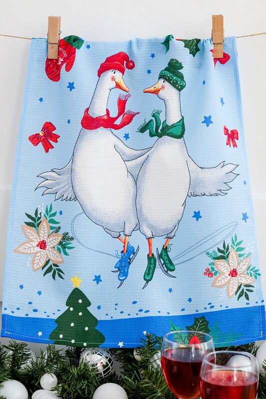 Натали Полотенце 579934 Набор кухонных полотенец Зимний день голубой/синий