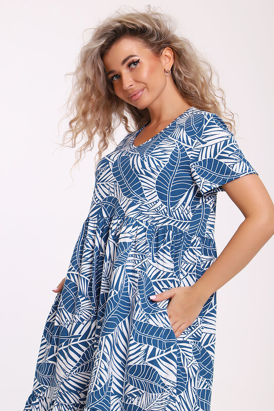 Натали Платье 579993 13287 бело-синий