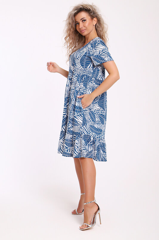 Натали Платье 579993 13287 бело-синий