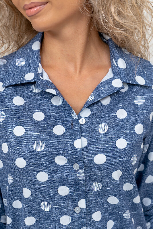 Натали Рубашка 579998 36824 горох джинс