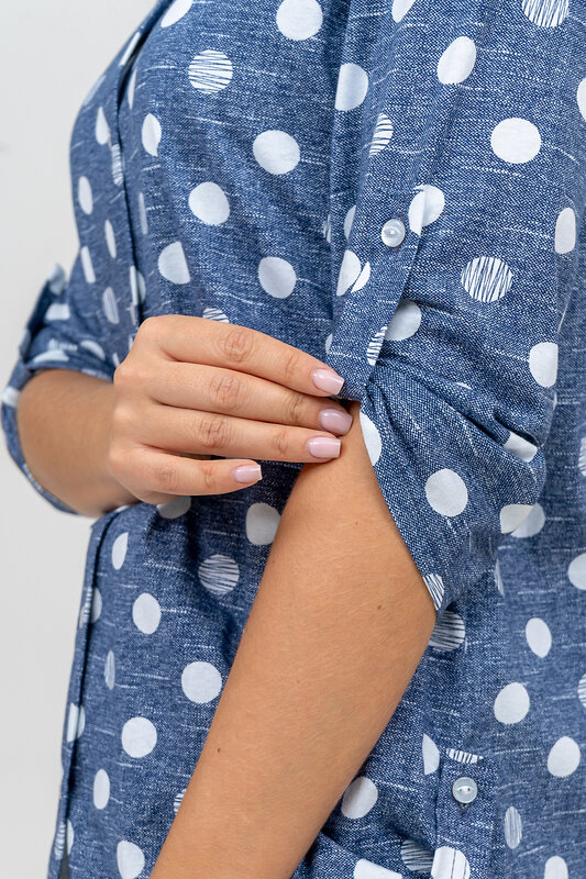 Натали Рубашка 579998 36824 горох джинс