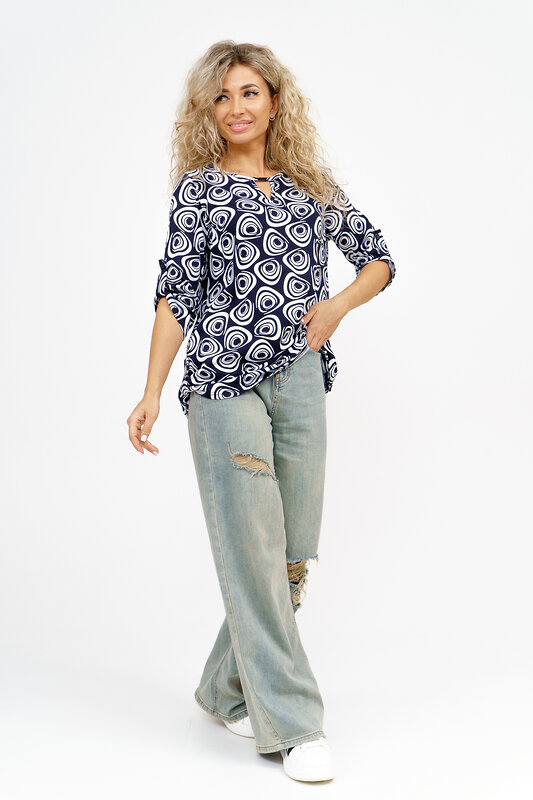 Натали Туника 580039 36810 сине-белый