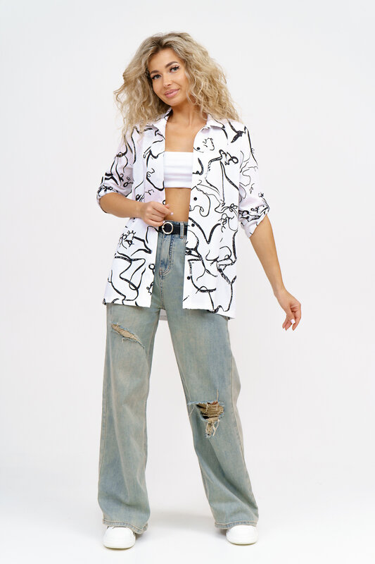 Натали Рубашка 580040 36807 мрамор белый