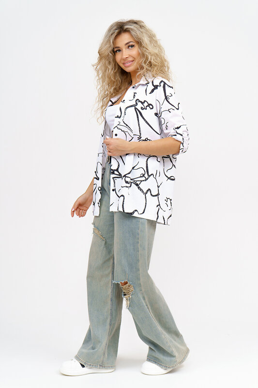 Натали Рубашка 580040 36807 мрамор белый