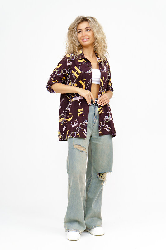 Натали Рубашка 580044 36806 коричневый