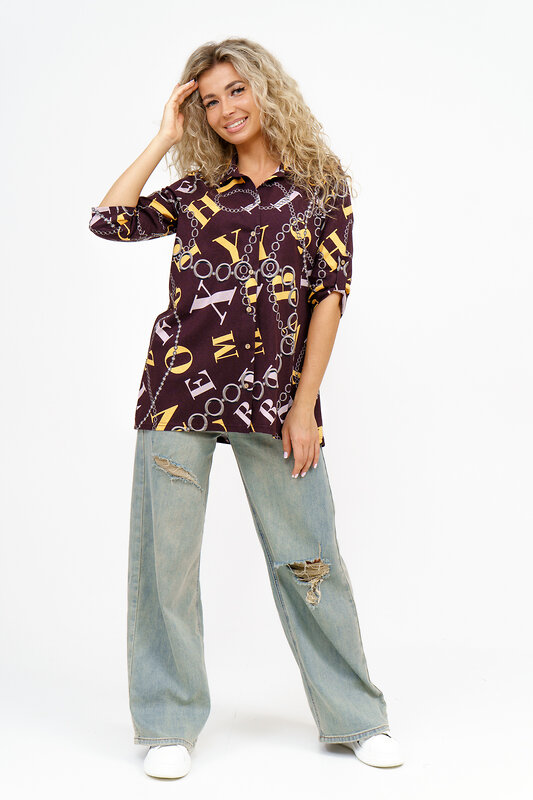 Натали Рубашка 580044 36806 коричневый