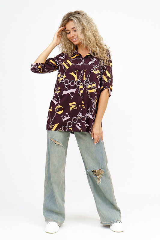 Натали Рубашка 580044 36806 коричневый