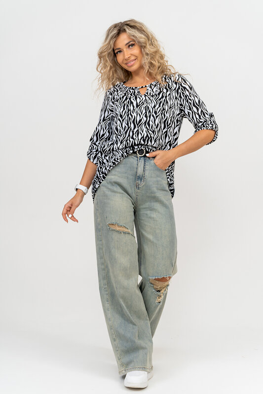 Натали Туника 580047 36805 черно-белый