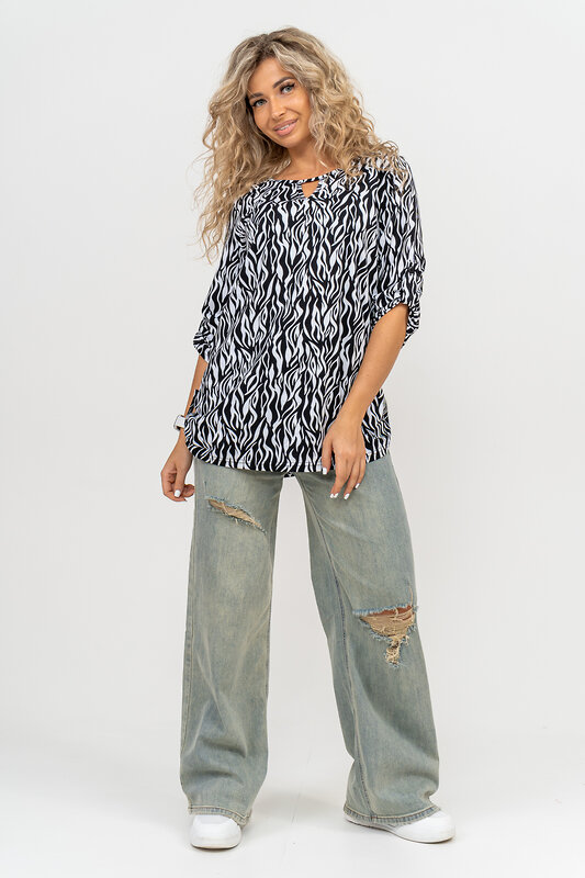 Натали Туника 580047 36805 черно-белый