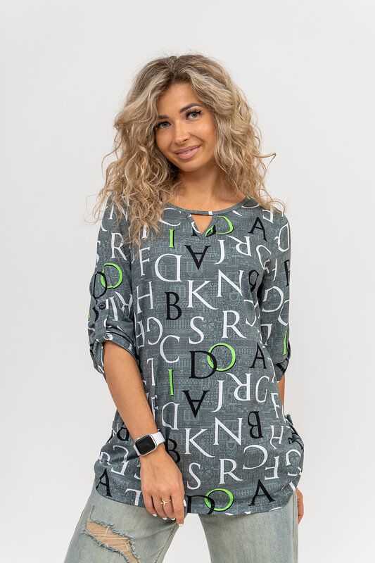 Натали Туника 580051 36800 серо-зеленый