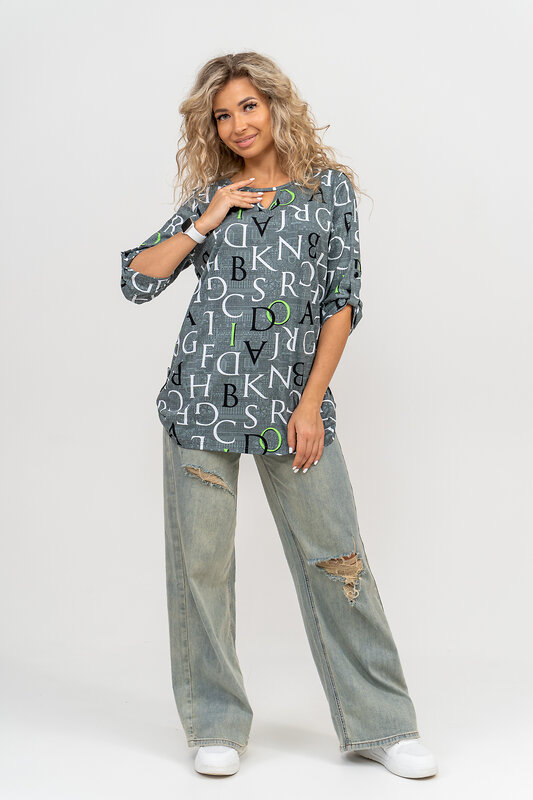 Натали Туника 580051 36800 серо-зеленый