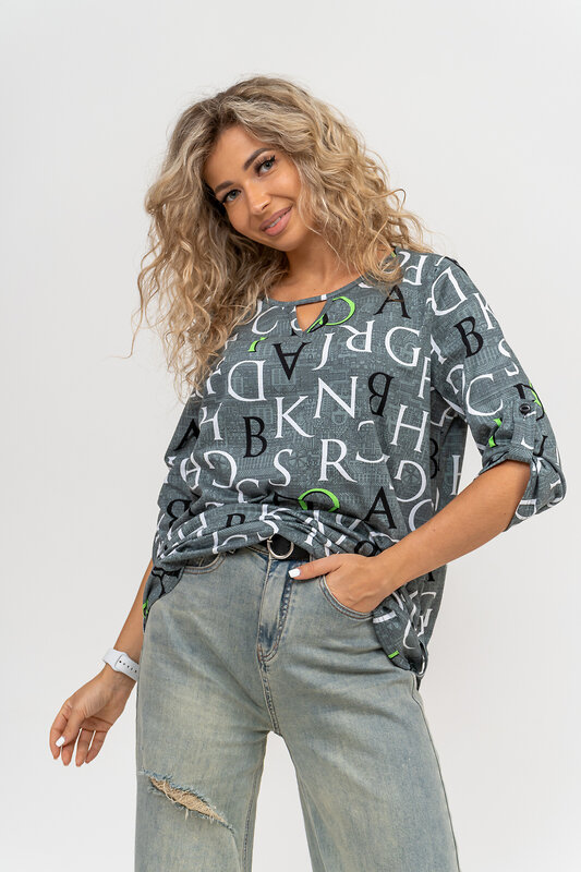 Натали Туника 580051 36800 серо-зеленый