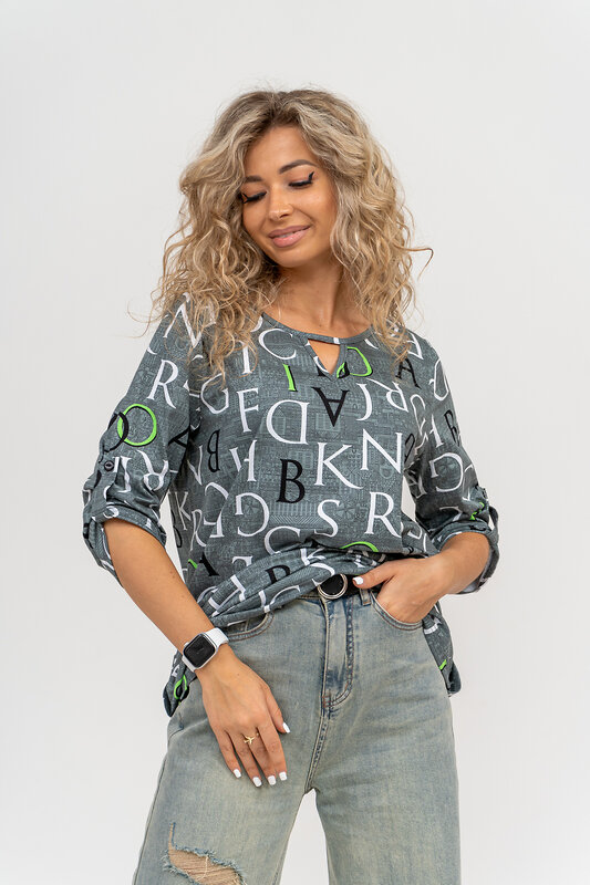 Натали Туника 580051 36800 серо-зеленый