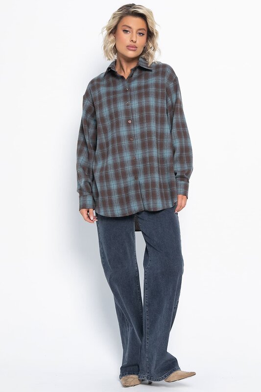 LT Collection Рубашка 580081 Б15108-7М коричневый, голубой