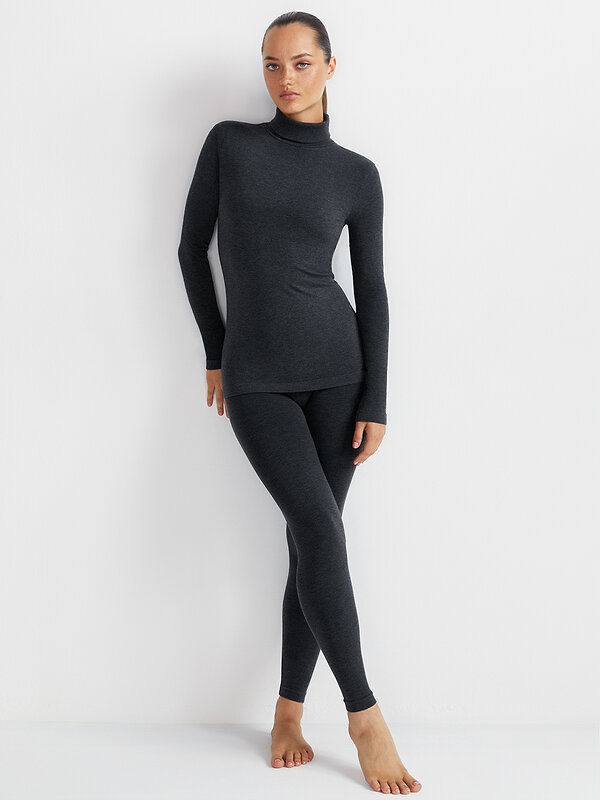 Omsa Водолазка 580311 OmD 1735T SE Водолазка с отворотом жен. "Термо" Grigio Scuro (Серый)