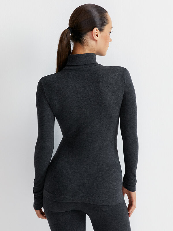 Omsa Водолазка 580311 OmD 1735T SE Водолазка с отворотом жен. "Термо" Grigio Scuro (Серый)