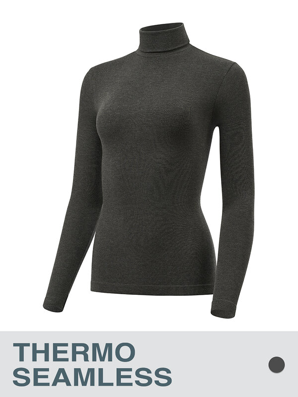 Omsa Водолазка 580311 OmD 1735T SE Водолазка с отворотом жен. "Термо" Grigio Scuro (Серый)