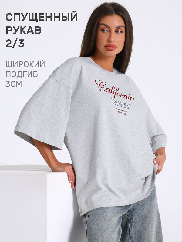 Апрель Футболка 580390 1ЖДФК5039809 светло-серый