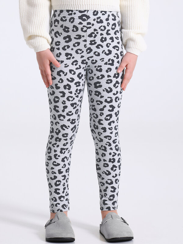 Апрель Легинсы 580394 2ДРЛ5907804н черный+темно-серый леопард на сером
