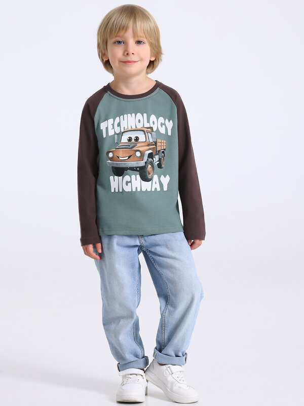 Апрель Лонгслив 580399 1ПДЛД4912001 серо-зеленый+темно-коричневый
