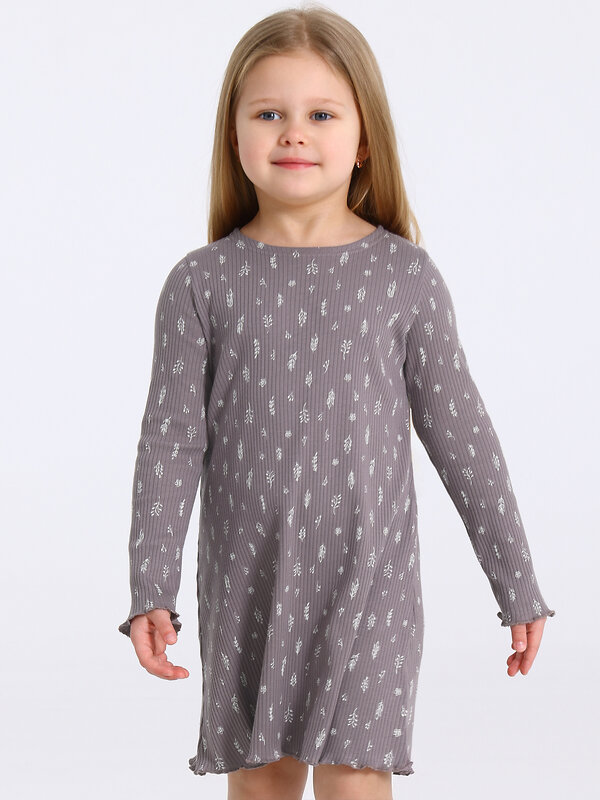 Апрель Платье 580402 1ДПД5064223н веточки на коричневом