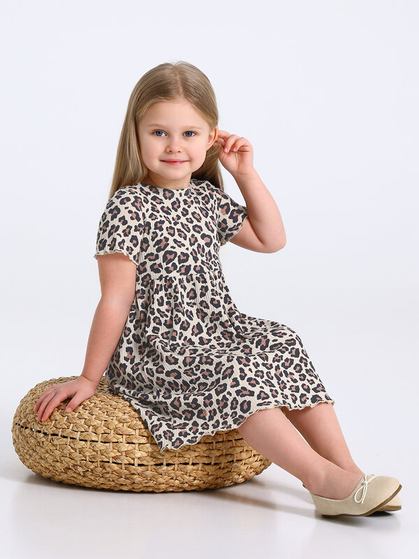 Апрель Платье 580411 1ДПК4967223н коричневый леопард на бежевом